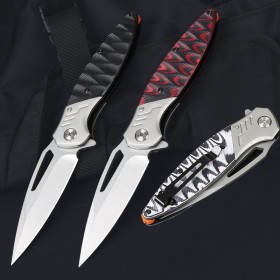 Odd-shaped Quick Opening Axis Lock Fast Opening G10 Folding Knife UD408825